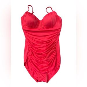 Fit4u Hot Pink Shirred One Piece Swimwear